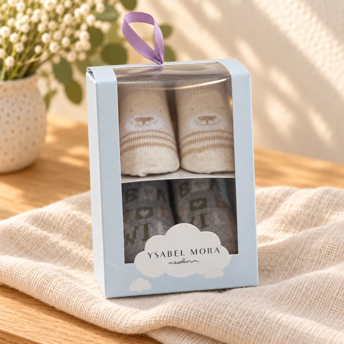 Pack de calcetines para recién nacido Ysabel Mora - Beige y gris