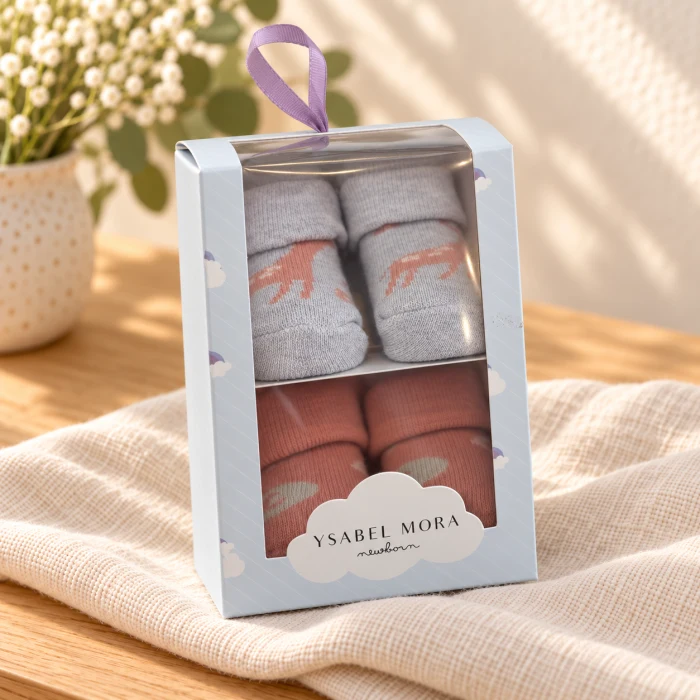 Pack de calcetines para recién nacido Ysabel Mora - Gris y rosa