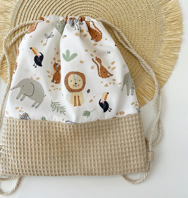 Mochila saco infantil con cuerdas de la sabana