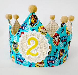 Corona de cumpleaños de tela la patrulla canina