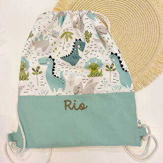 Mochila saco infantil con cuerdas de tela dinosaurios