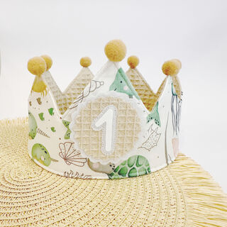 Corona de cumpleaños de tela ocean mint