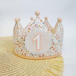 Corona de cumpleaños de tela flores jardín