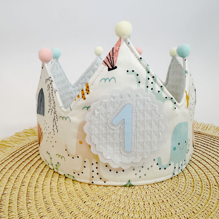 Corona de cumpleaños de tela medusas