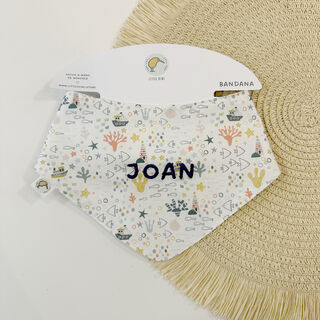 Babero bandana tela bajo el mar con nombre