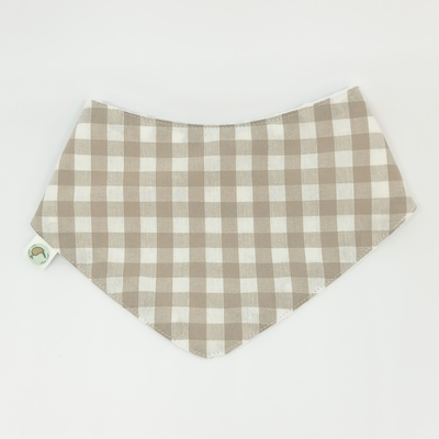 Babero bandana Vichy beige