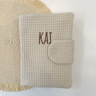 Portadocumentos bebé tela gofre beige