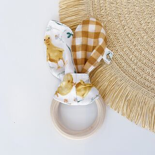 Mordedor bebé orejitas de tela patitos