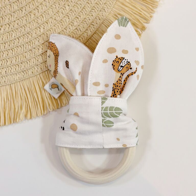 Mordedor bebé orejitas de tela animales de áfrica