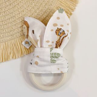 Mordedor bebé orejitas de tela animales de áfrica