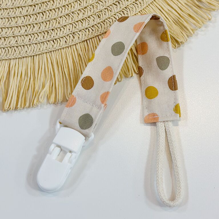 Chupetero de tela topos de colores