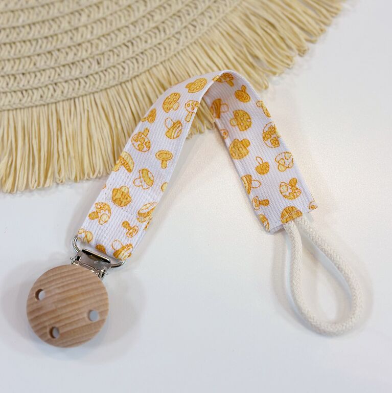 Chupetero de tela setas amarillas