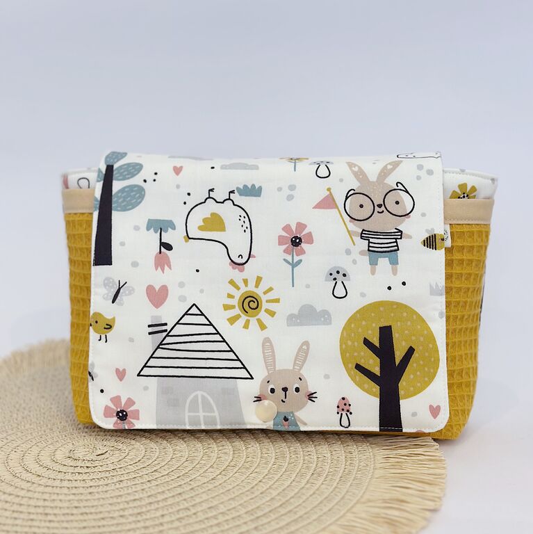 Neceser portapañales y toallitas tela la casita de conejo