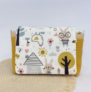 Neceser portapañales y toallitas tela la casita de conejo
