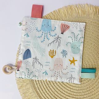 Mantita sensorial tela medusas multi y gofre mint