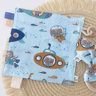 Mantita sensorial tela submarinos y gofre azul