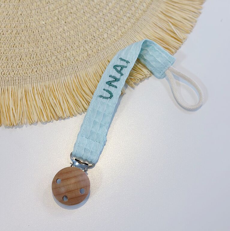 Chupetero personalizado de tela gofre mint