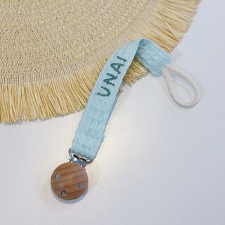 Chupetero personalizado de tela gofre mint