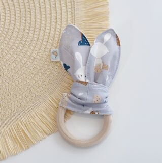 Mordedor bebé orejitas de tela ardillas