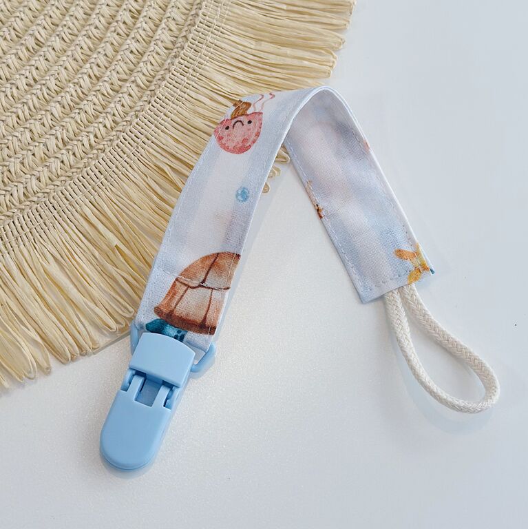 Chupetero personalizado de tela peces y rayas