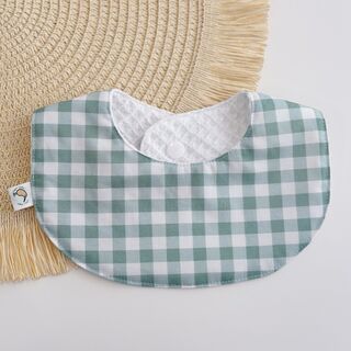 Secababitas bebé personalizado de tela vichy menta y gofre blanco