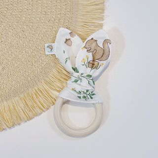 Mordedor bebé orejitas de tela animal paradise