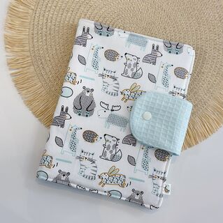 Portadocumentos bebé tela animales mint