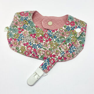Pack babero mini y chupetero Flores liberty