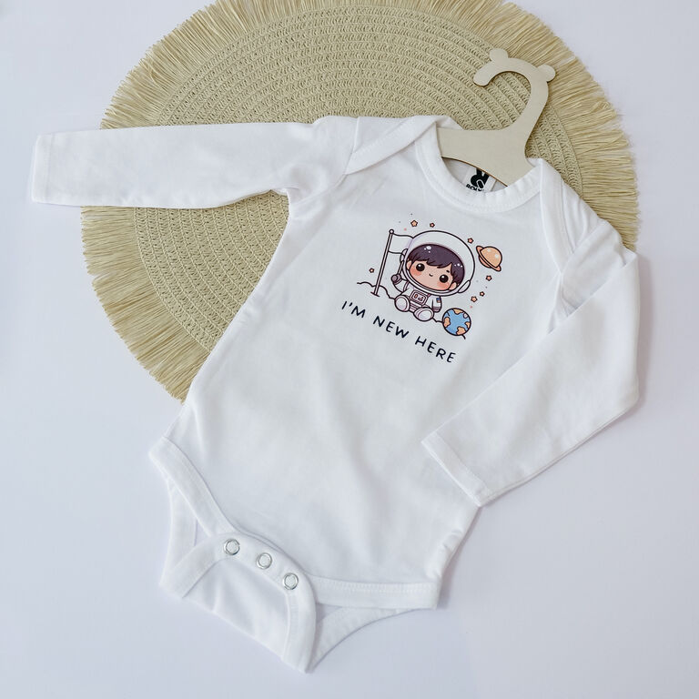 Body astronauta para bebé "I'm new here"