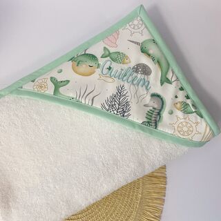 Capa de baño con tela Ocean mint