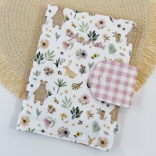 Portadocumentos bebé tela ciervos y flores