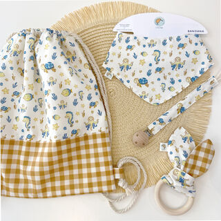 Pack Menorca: mochila de cuerdas, bandana, chupetero y mordedor