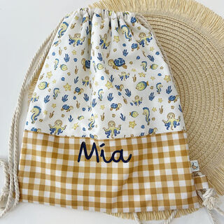 Mochila saco infantil con cuerdas personalizada