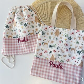 Pack mochila saco y bolsa con asas personalizadas